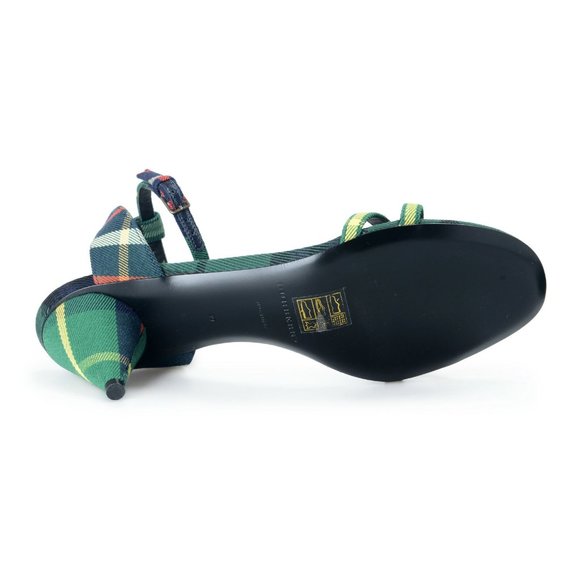 BURBERRY London Womens Canvas Check Heeled Sandals - Picture 6 of 7